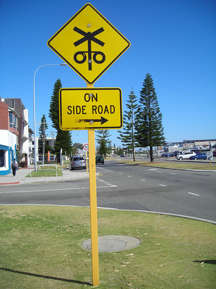 Voyages-Deci-Dela-Australie-Perth-Panneau-dans-les-rues-de-Freemantle