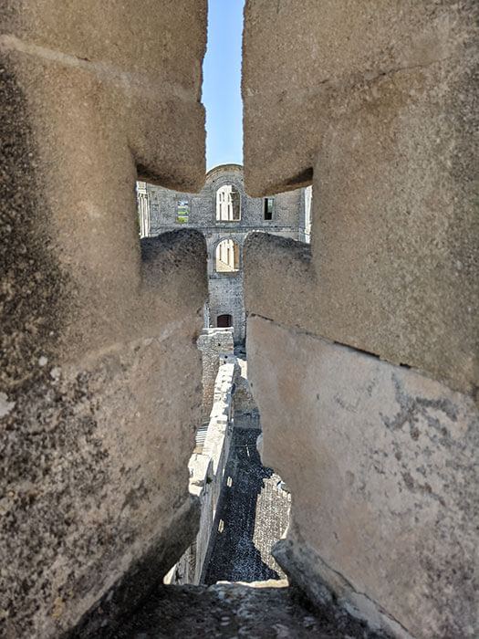 Voyages-Deci-Dela-vu-sur-le-monaster-st-maur-depuis-le-Sommet-de-la-tour-Pons-de-l-Orme--de-l'abbaye-de-Montmajour